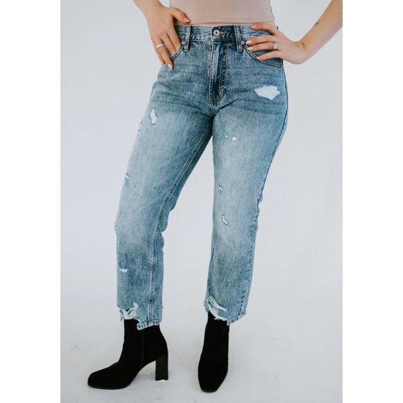 KanCan Denim - NEW | KanCan | Tobin Straight Distressed Jean | Medium Acid Wash | 31/15